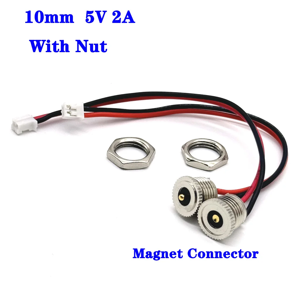 

50sets 5V 2A DC Magnet Pogo Pin Connector DC Power Jack Socket male Female Panel Mount Connector metal With Nut