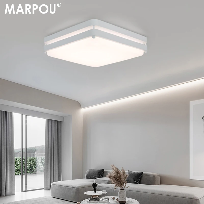 MARPOU Square LED Ceiling Light ceiling lights for Room 110V 220V 36W Cold Warm White Natural light  Ceiling lamps for living