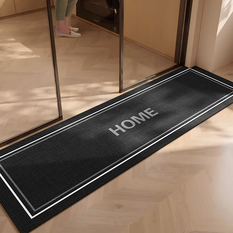 Kitchen Floor Mat Absorbent Diatom Mud Carpet Oil Absorption Non-slip Black Long Foot Mats Home Decoration Rug for Bathroom