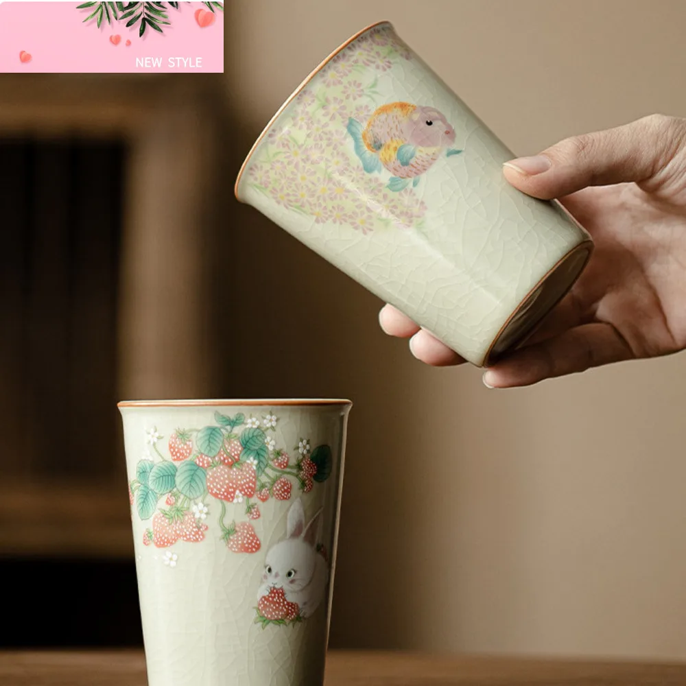 

250 мл китайская керамика для крема Ru Kiln, чашка для колы, креативная чашка для золотой рыбки Koifish Master, кофейная кружка, банка для воды, чай, напиток