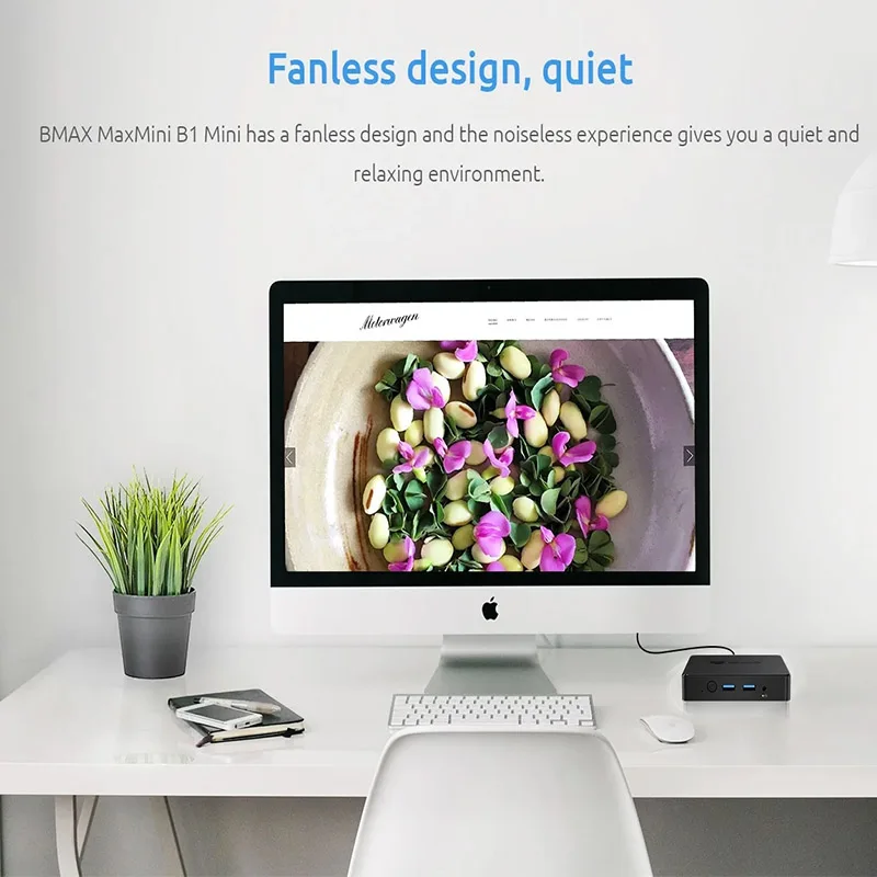 BMAX-B1 Mini, Windows 11, Mini-Computer 8 GB RAM 128 GB SSD Dualband Wi-Fi USB Bluetooth 5.0, Intel N4000, Bürocomputer