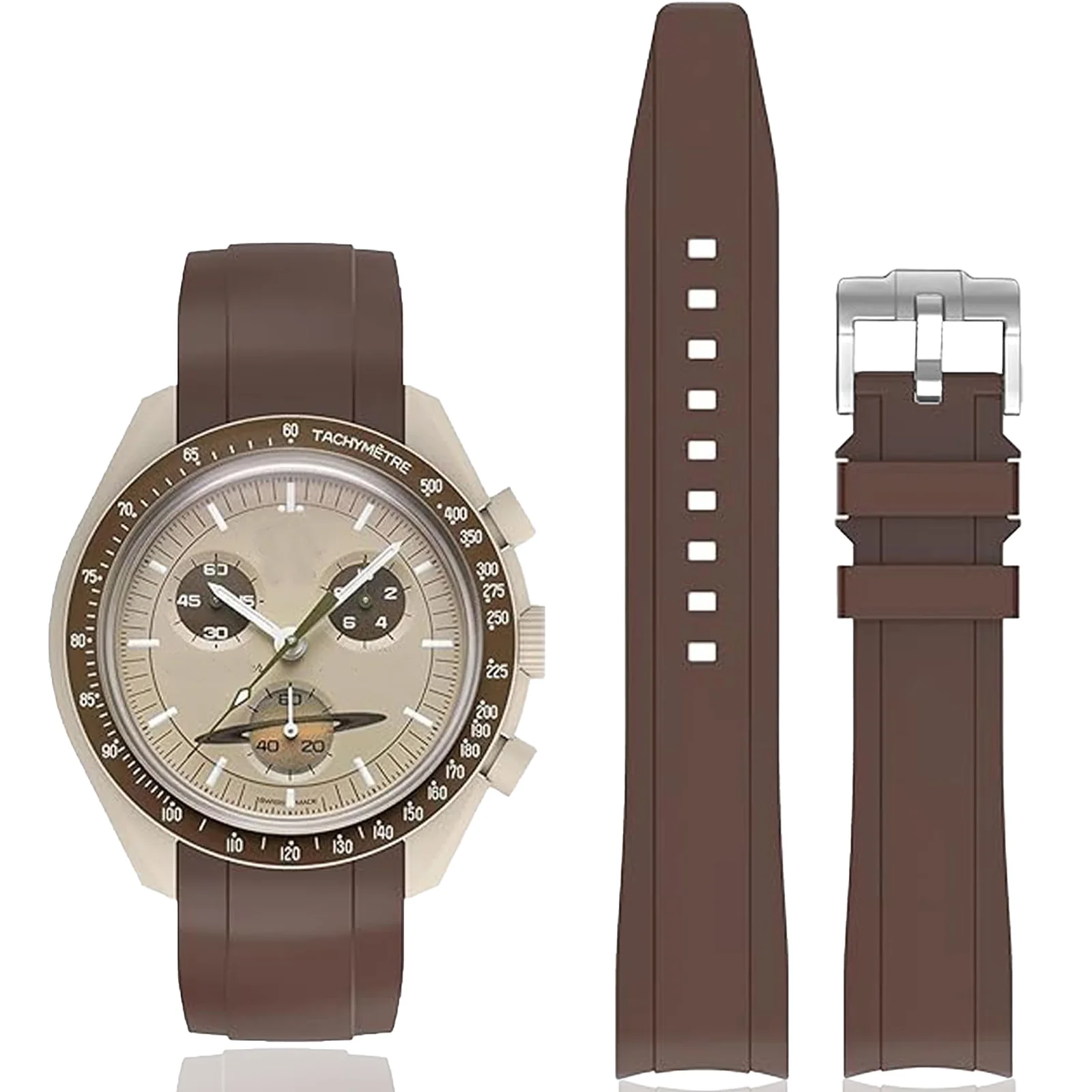Rubber Strap For Omega X Swatch Moonswatch 20mm Watch Universal Curved End 20mm 22mm Waterproof No Gap Watchbands for Women Men