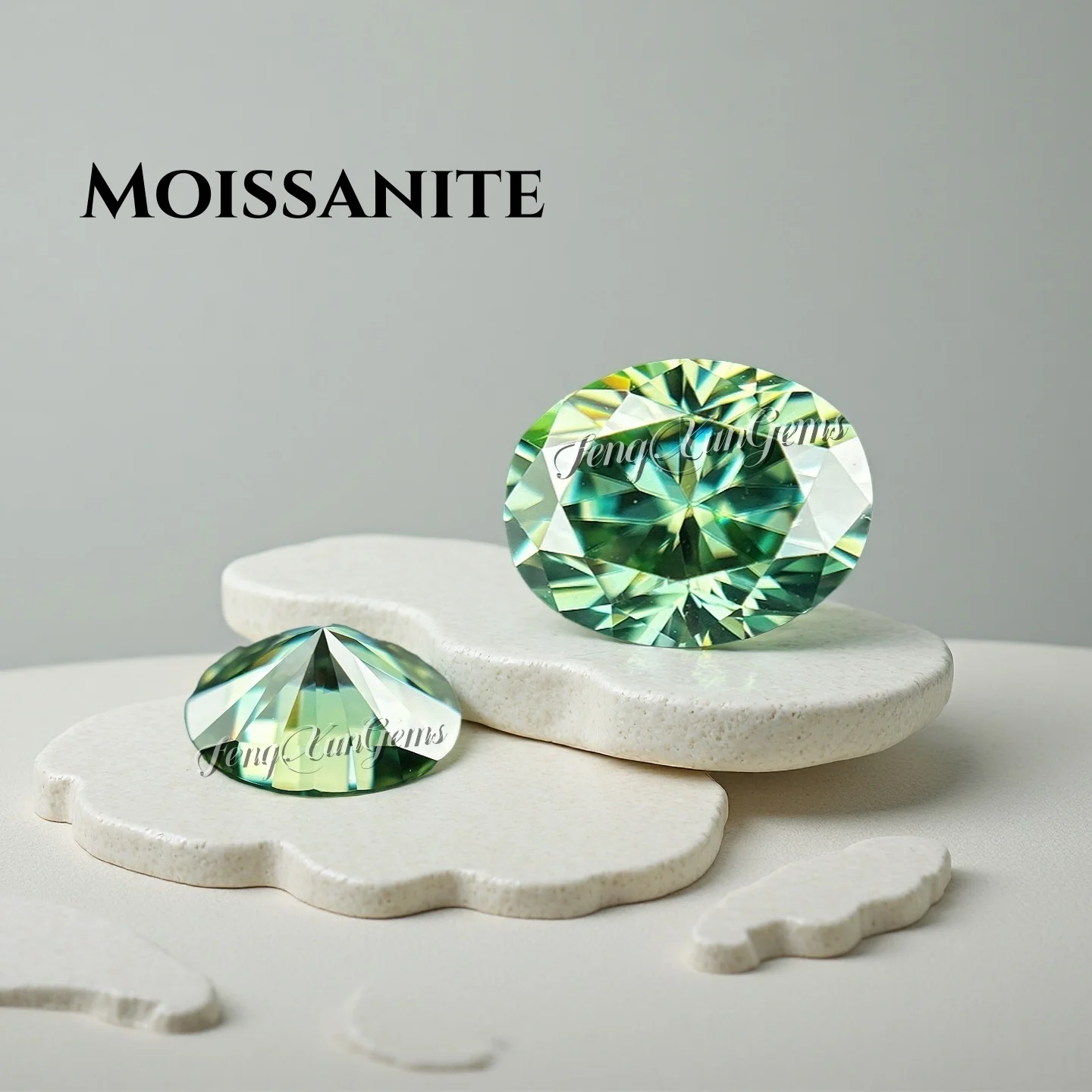 

Deep Green Oval Lab Grown diamond Loose Moissanite Stones 0.2~8ct 3x4~10x14mm Charms Gemstone Advanced Jewelry Making Materials