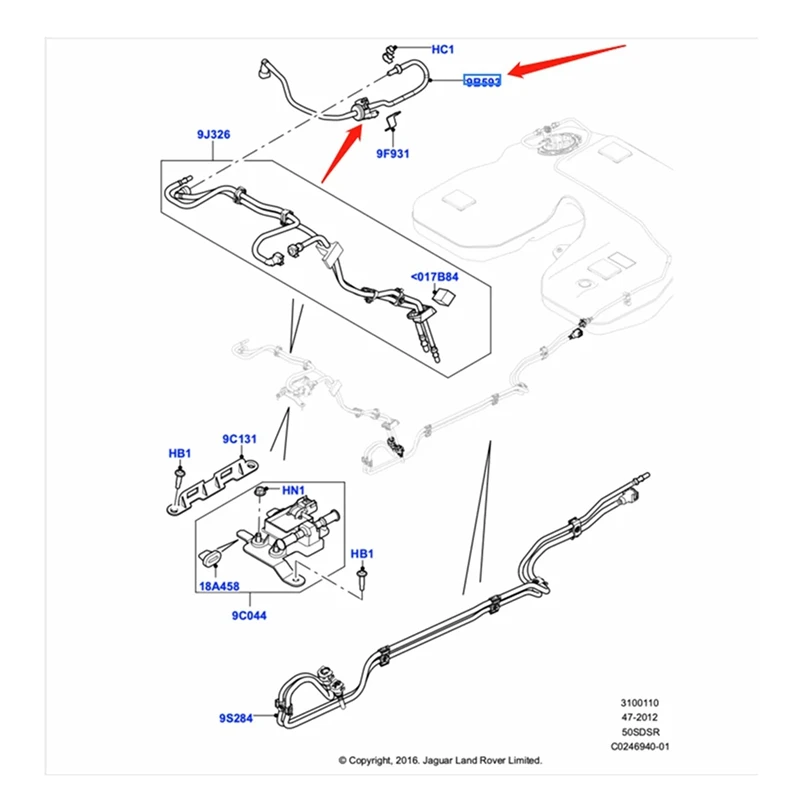 1 قطعة علبة بخار تطهير صمام استبدال الملحقات لاند روفر رينج روفر سبورت LR4 رينج روفر LR010749 AJ811695 #5
