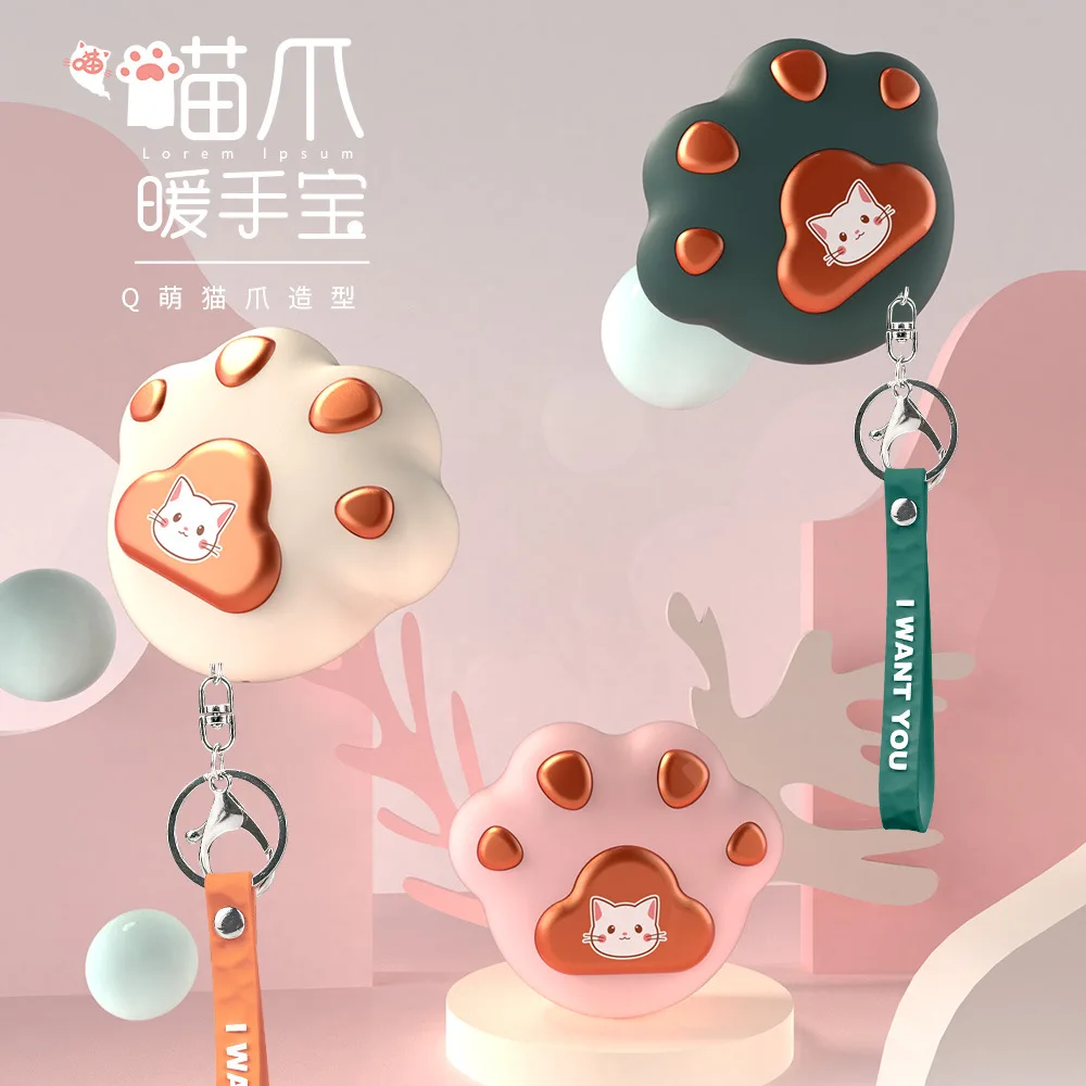 Hands Warmer Winter Portable USB Rechargeable Cat Paw Power Bank Cute Double Sided Quick Heating Hand Warmer