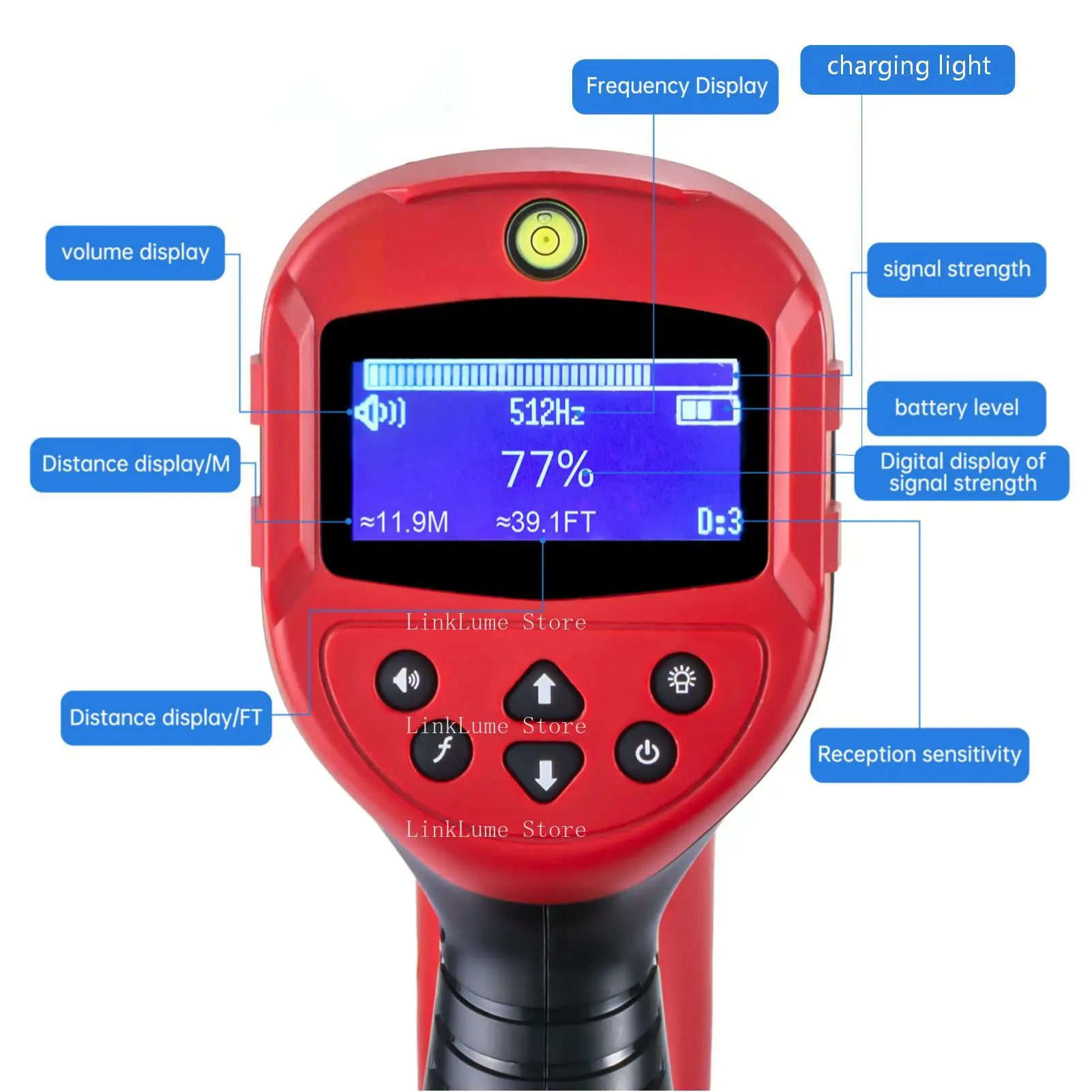 512Hz probe counter sewer   with LED screen, night vision CMOS sensor, suitable for outdoor use