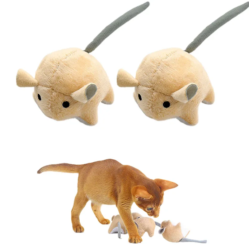 Catnip Interactive Plush Mouse - Pluszowe zabawki dla kotów z kocimiętką,