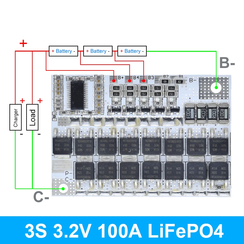 3S 4S 5S 100A 12V BMS Li-ion LMO Lithium Battery Protection Circuit Board NEW