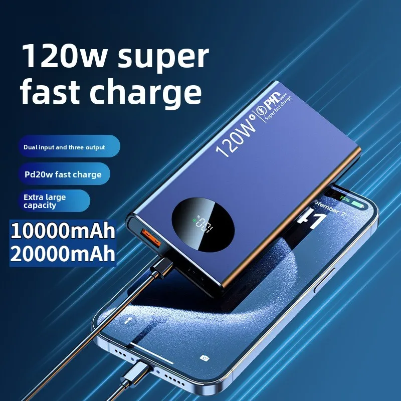 

Портативный внешний аккумулятор емкостью 20000/10000 мАч, сверхбыстрая зарядка, двойной USB-выход, со светодиодным дисплеем мощности, для мобильных телефонов IPhone/Android