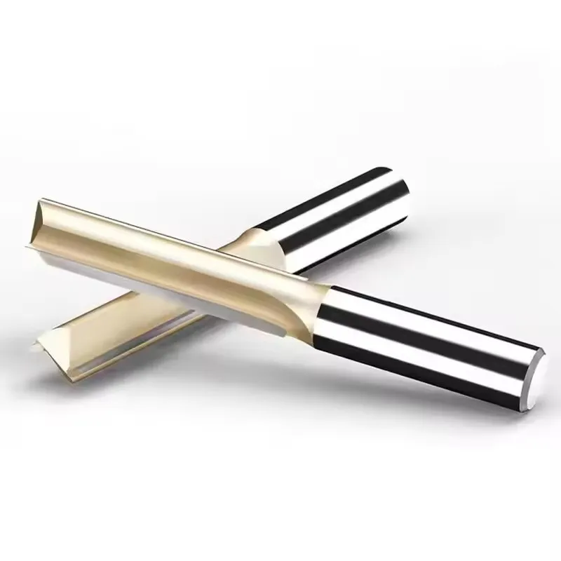 HUHAO 1/4"Shank Straight Router Bit Trimming Cutter Carbide Steel Trimming Machine Milling Cutter Wood Woodworking CNC Tools