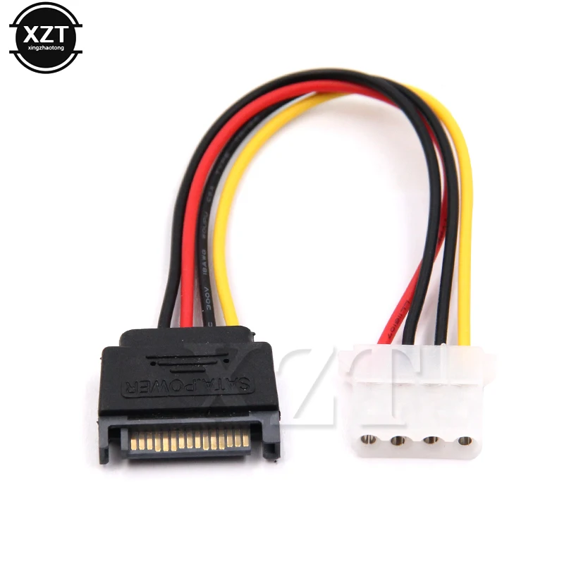 1pc /10PCS SATA TO IDE Power Cable 15 Pin SATA Male to Molex IDE 4 Pin Female Cable Adapter Hot sale