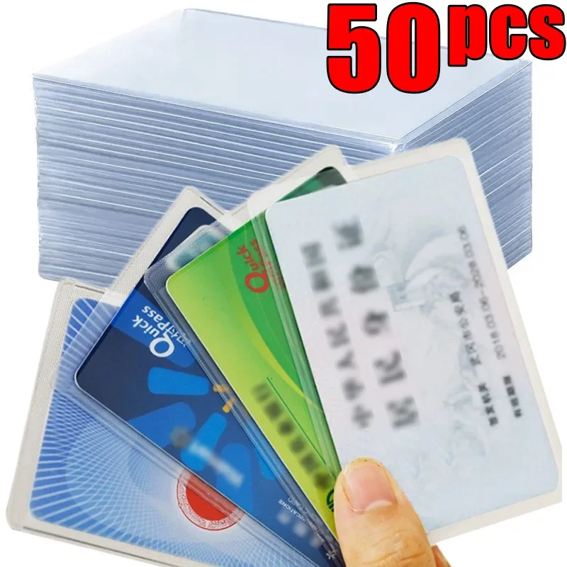 200pcs PVC Cards Protector Frosted Transparent Credit ID Card Cover Anti-magnetic Holder Postcard Container Storage Bags Case