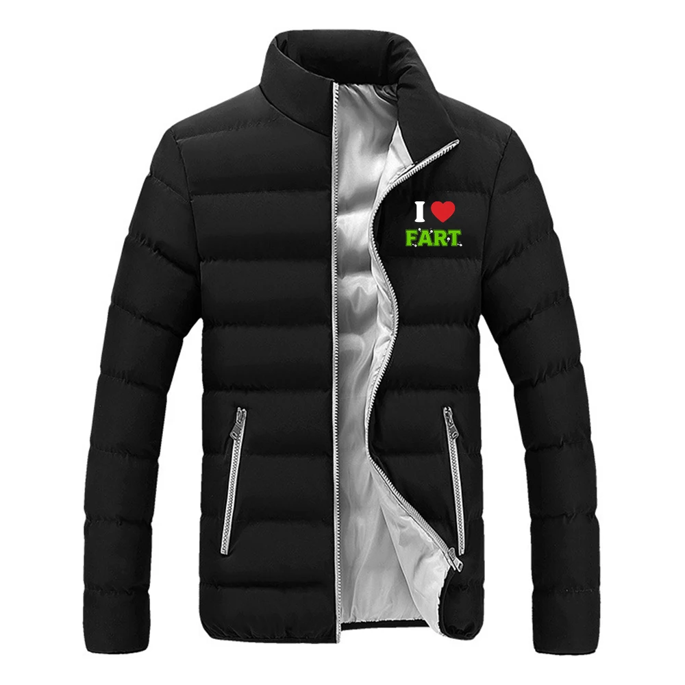 2026 Huge Fart Loading Print Autumn And Winter New Men's Four-color Cotton-padded Jacket Zipper Warm Sports Coat