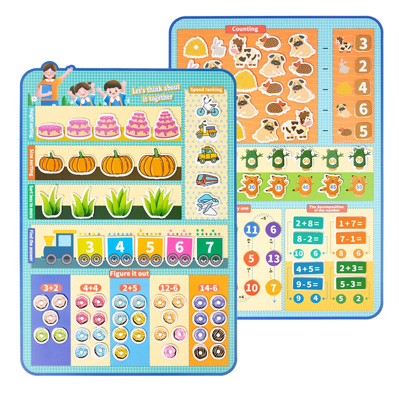 Children's Early Education Fun Calendar Numeric Operation Wall Chart Pasting Card Teaching Aids Kindergarten Babies Arithmetic