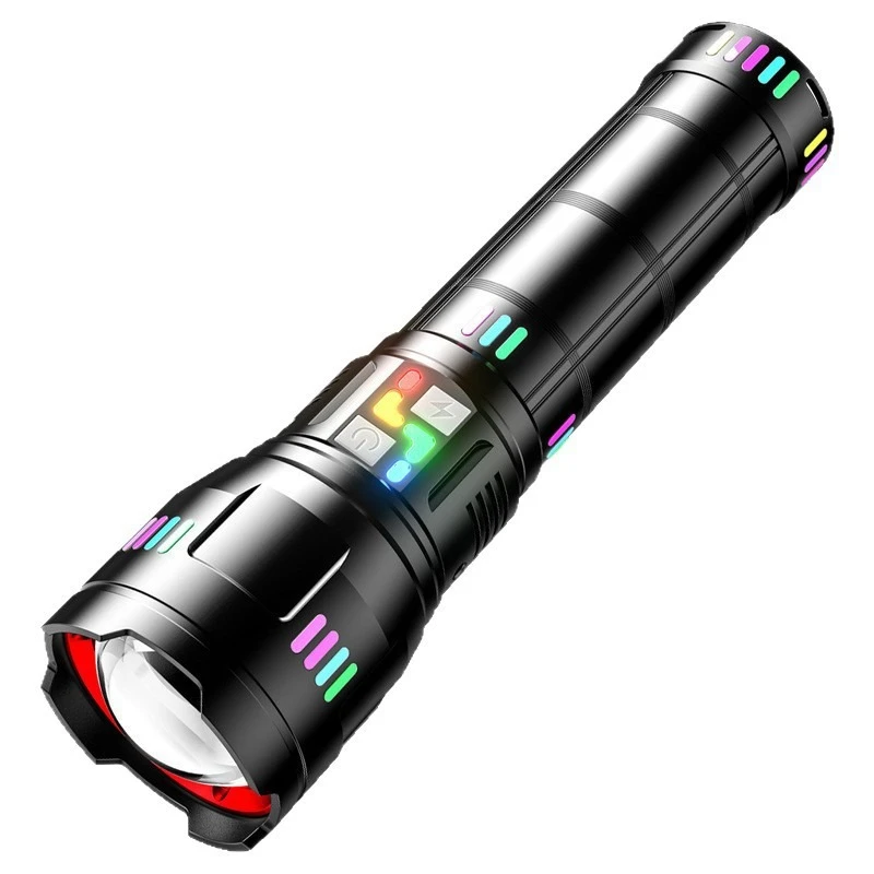 Household outdoor mountaineering emergency flashlight Type-C charging strong light super bright