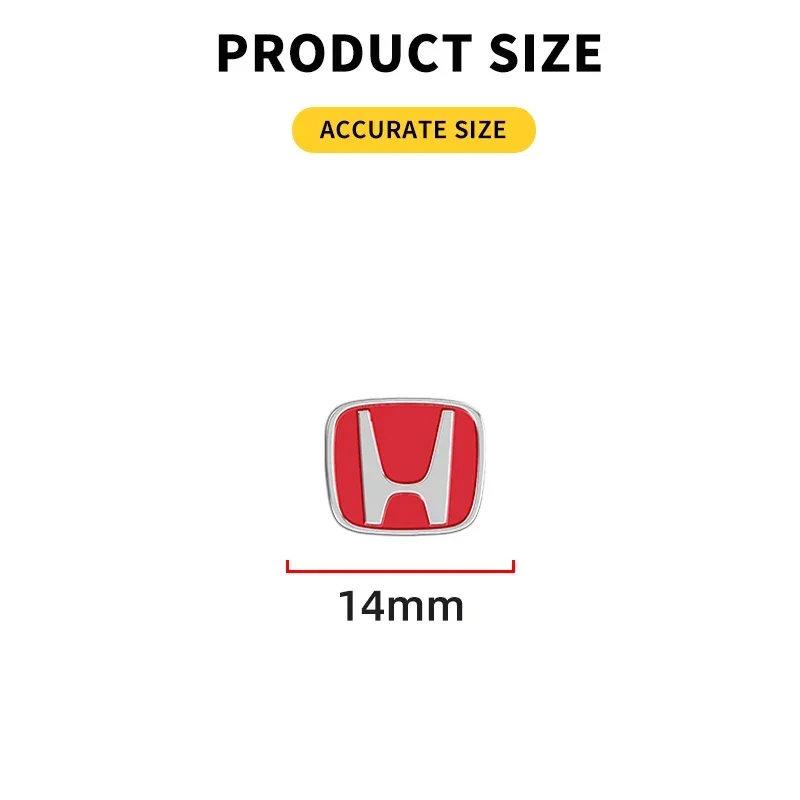 14mm 5/10pcs Car Remote Key Sticker Aluminum Emblem Decoration For Honda Civic City Accord Odyssey Spirior CRV Hrv Jazz CBR HR-V