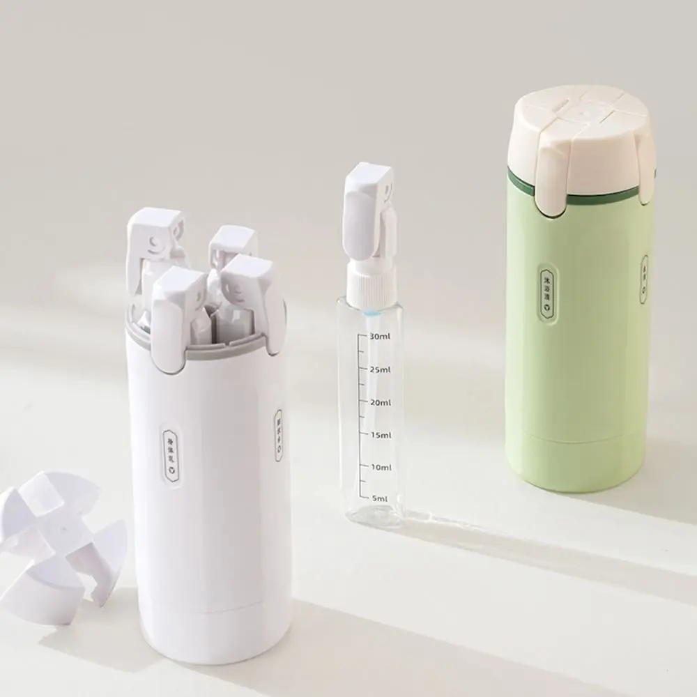 4 in 1 Travel Refillable Bottles Set Reusable 30ml Empty Bottle Kit Save Space Detachable Liquid Dispenser Bottle Shower Gel
