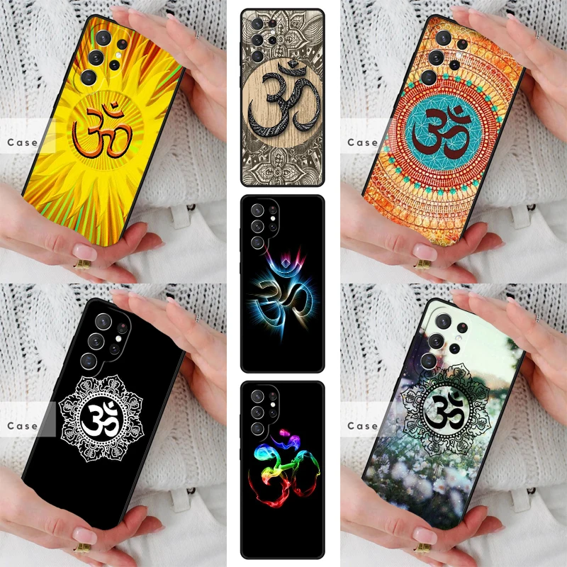Aum om Namaste symbol floral zen yoga TPU Phone Case for Samsung Galaxy S26 S25 S24 S23 S22 S21 S20 Note10 Plus FE Ultra Cover