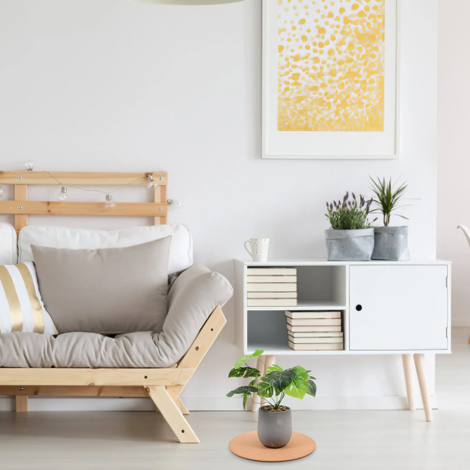 

Комплект из 2 пробковых подставок для цветочных горшков, садовый коврик-поддон с амортизацией, защита от разбрызгивания почвы, безопасен для мебели