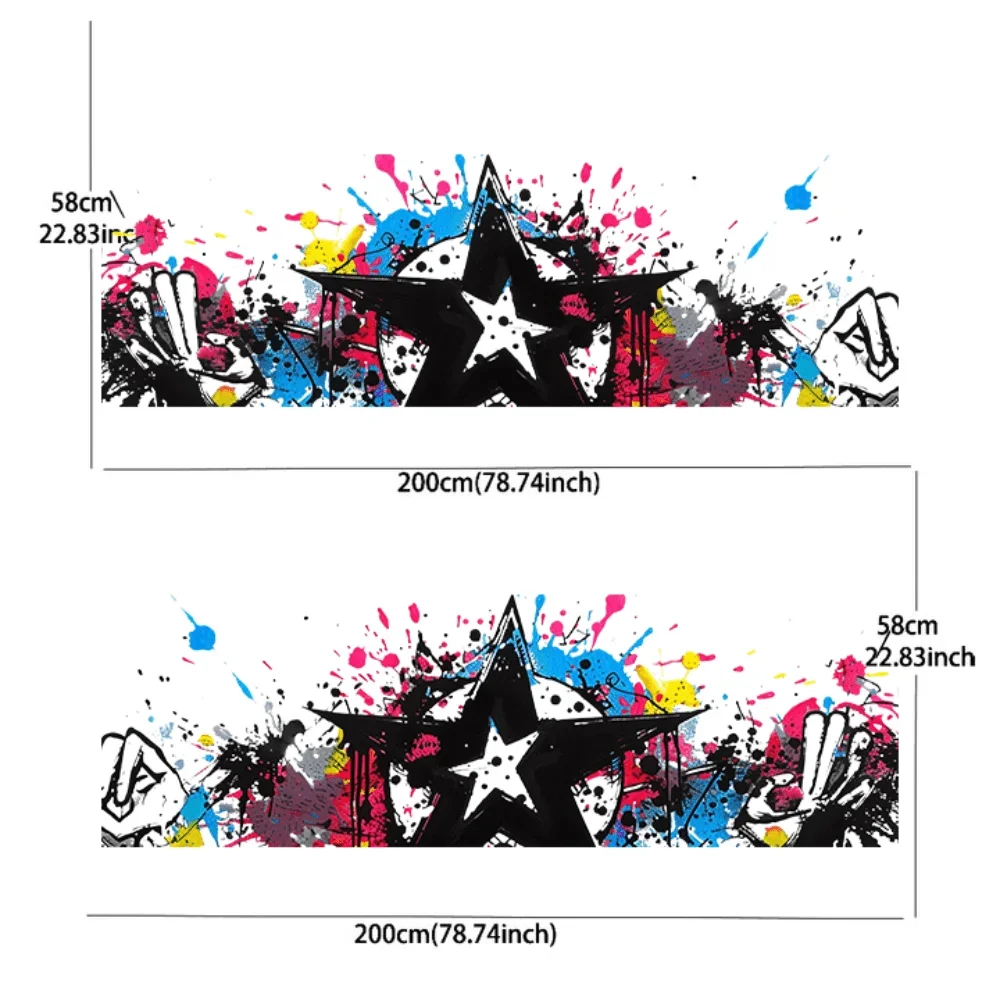 2Pcs Five-pointed Star Car Sticker Full Body Decal Decoration Covering Scratches Protect Car Sticker Waterproof Car Vinyl Wraps