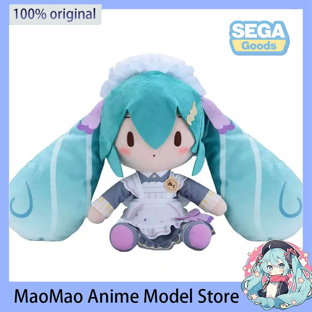 

SEGA Original VOCALOID Hatsune Miku Fuwa Petit Retro maid M Plush Doll kawaii girlish Heart Doll Festival Gift 24CM