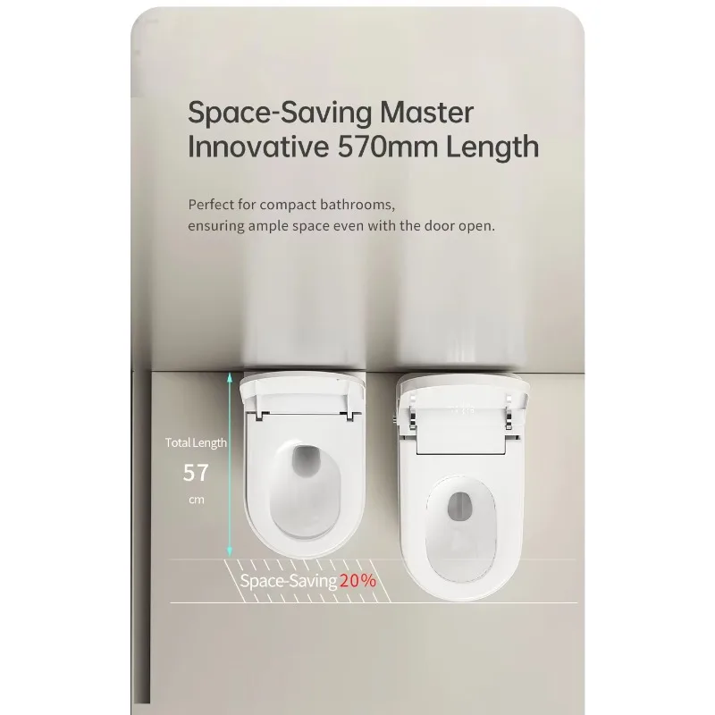 โถสุขภัณฑ์อัจฉริยะติดผนัง ฝาเปิดอัตโนมัติ พร้อมเซ็นเซอร์ตรวจจับการเคลื่อนไหว ระบบทำความร้อน รีโมทคอนโทรล ทรงยาว ไม่มีข้อจำกัดแรงดันน้ำ