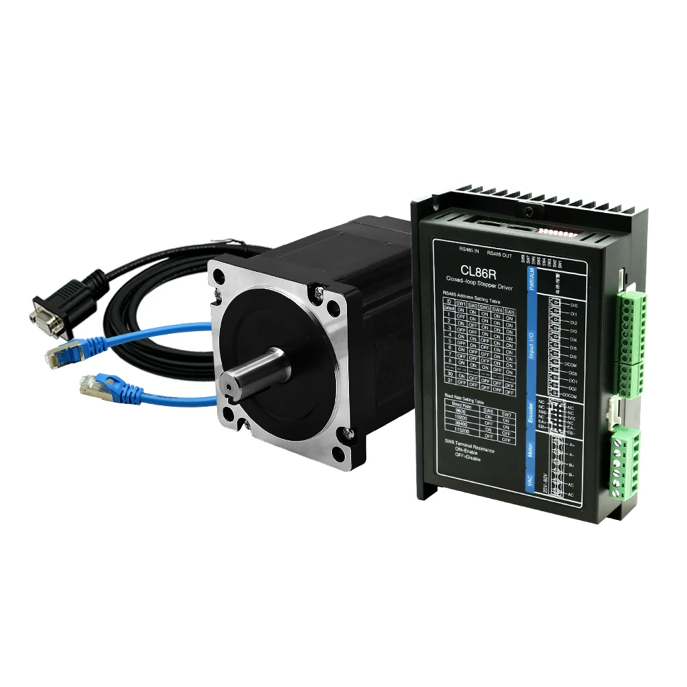 

HLTNC Nema34 86 Closed Loop Motor Package 4.5 8.5 12nm RS485 CL86R Driver 2 PHASE Stepper motor kit for CNC Automation Equipment