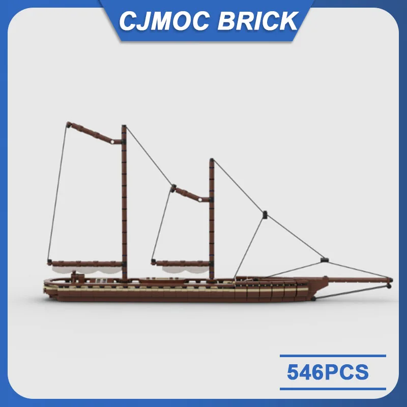 MOC Schooner 546PCS Medieval Sailing Adventure Sailboat Building Block set Brick Toys Kids Collector Birthday Christmas Gifts