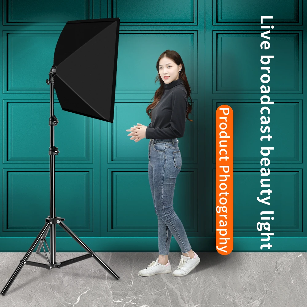 Professional 50x70CM Photography Softbox Lighting Kits Continuous Light System Soft Box Photo Studio Equipment for Beginners