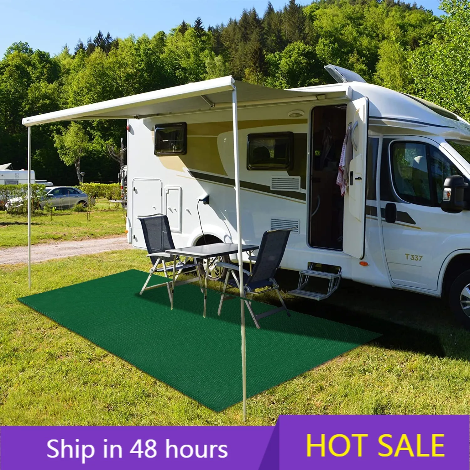 

YTYIN Electric European Folding RV Awning for Motorhomes Campers Outdoor Use