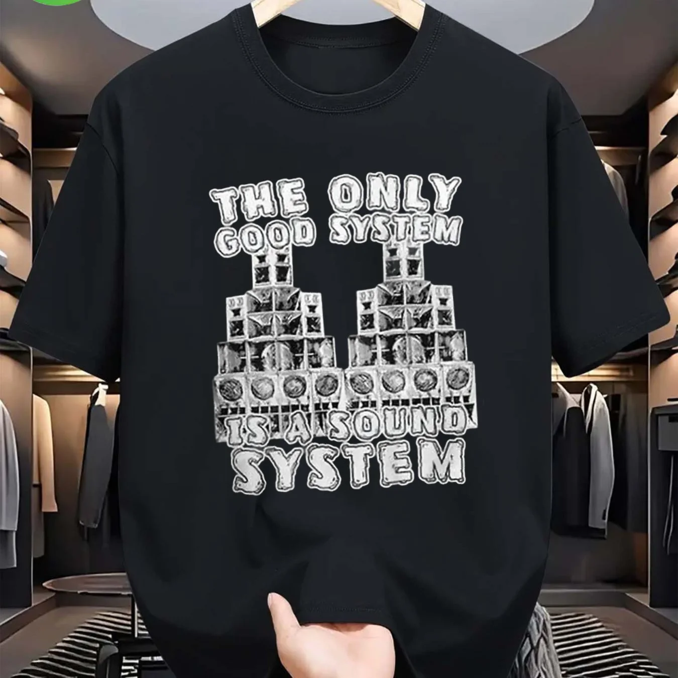 Women's Men THE ONLY GOOD SYSTEM IS A SOUND SYSTEM T Shirt Tee Summer Trendy Oversize Retro Y2K Street Style with Vintage Design
