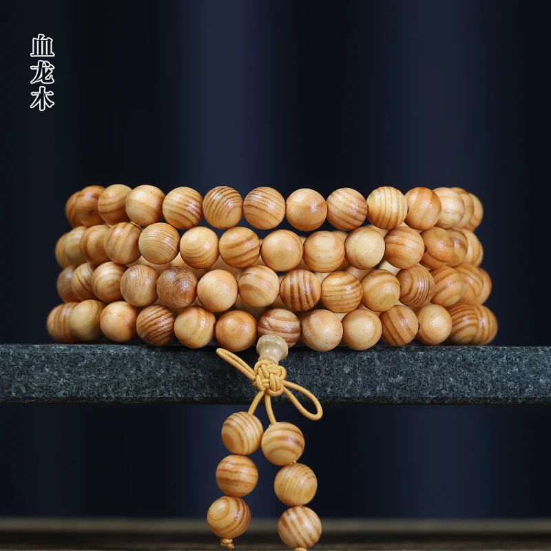 

UMQ Diwang Raja Kayu Bracelet 108 Songming Amber Wooden Prayer Beads Bracelet Men's and Women's Ornament Crafts