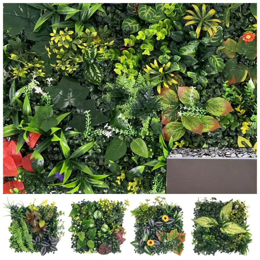 DIY Artificial Plant Wall Panel Eternal Life UV Protection Simulation Maple Plant Sheet Green Durable Fake Green Grass Mat view 5