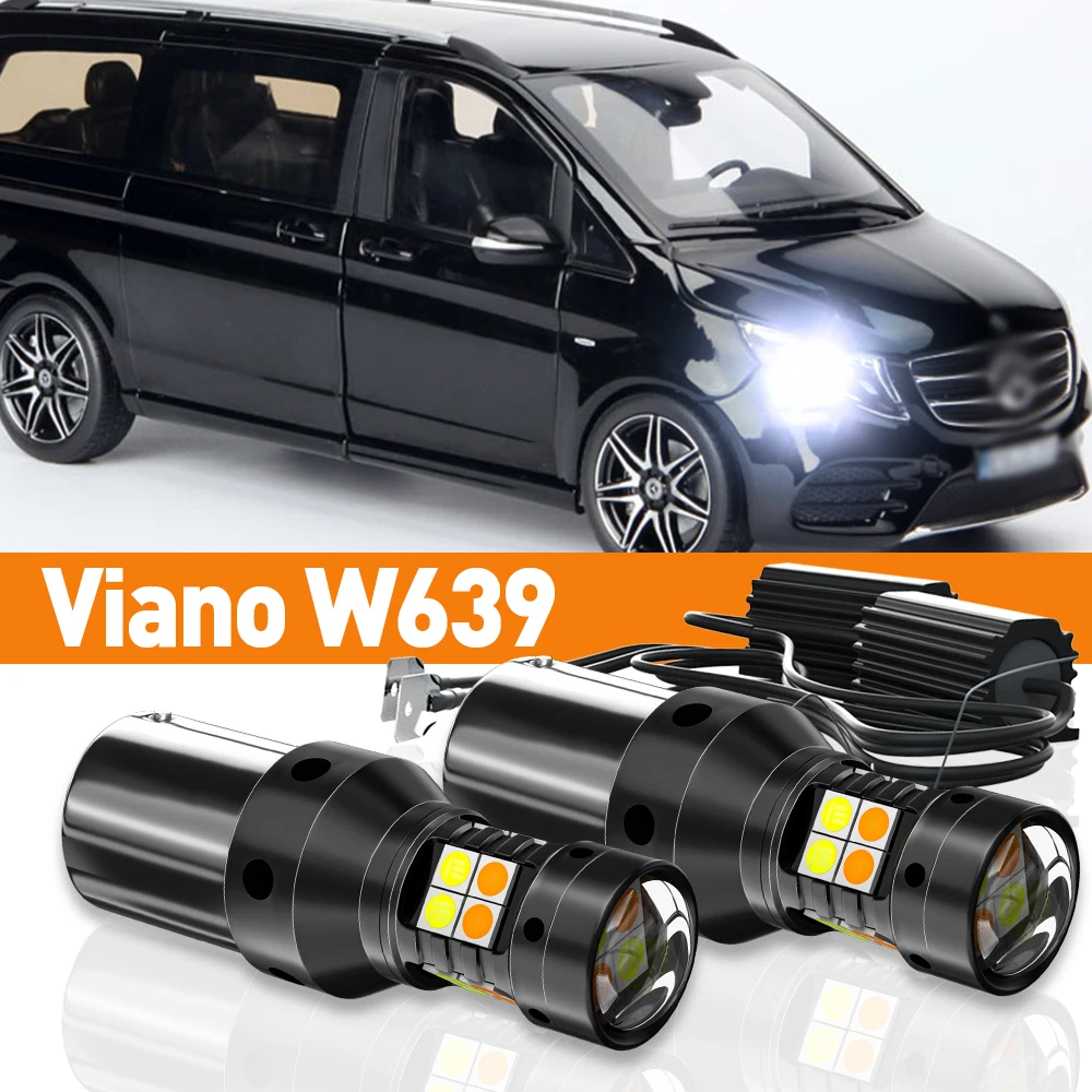 2x LED Dual Mode Turn Signal+Daytime Running Light DRL For Mercedes Benz Viano W639 2003-2014 2010 2011 Accessories Canbus