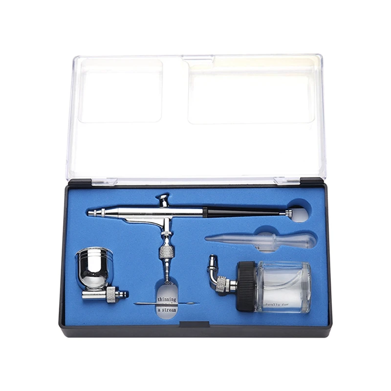 

SEWS-0.3Mm Siphon Feed Dual-Action Airbrush Kit Set Spray Tool With 7Cc & 22Cc Fluid Cup For Art Craft Painting Nail