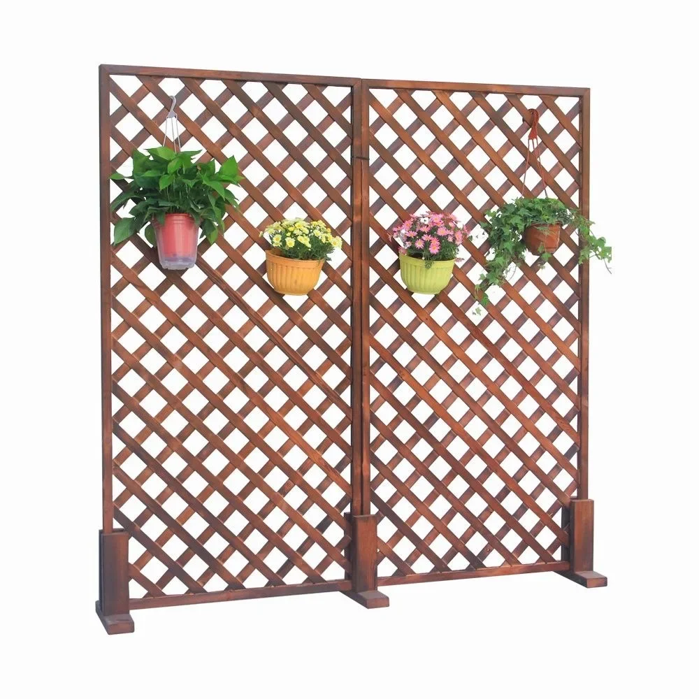 Antiseptic wood fence White courtyard Garden  Guardrail mesh Climbing rattan fence Wall partition