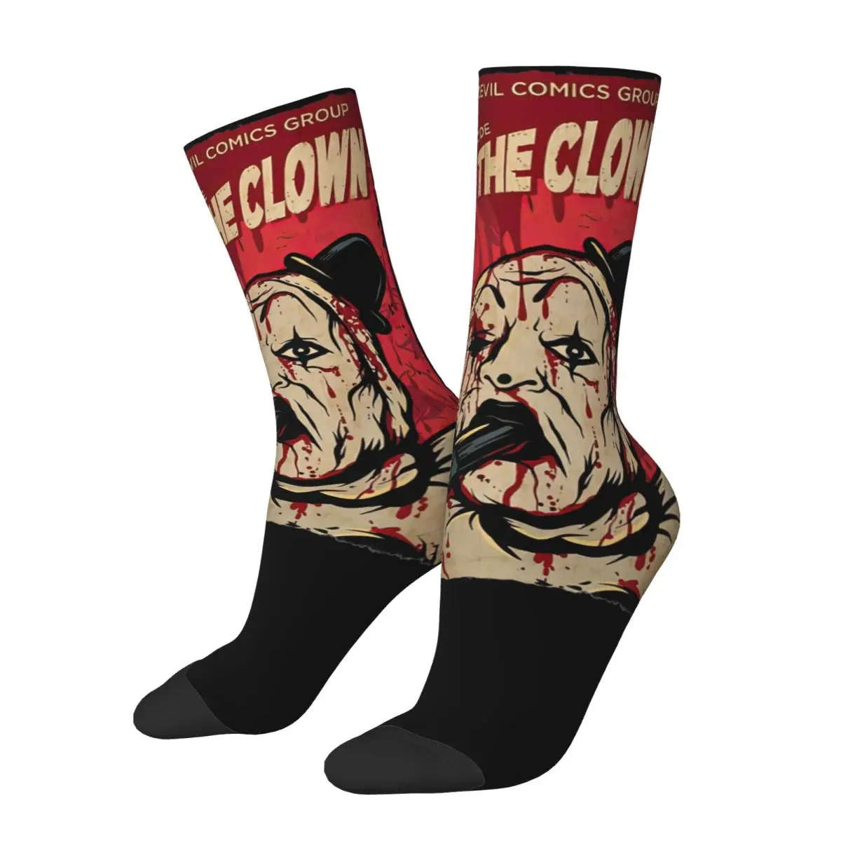 

Crazy Design Women Men Terrifier Horror Movie Socks Halloween Merch Crew Socks Soft Wonderful Gifts