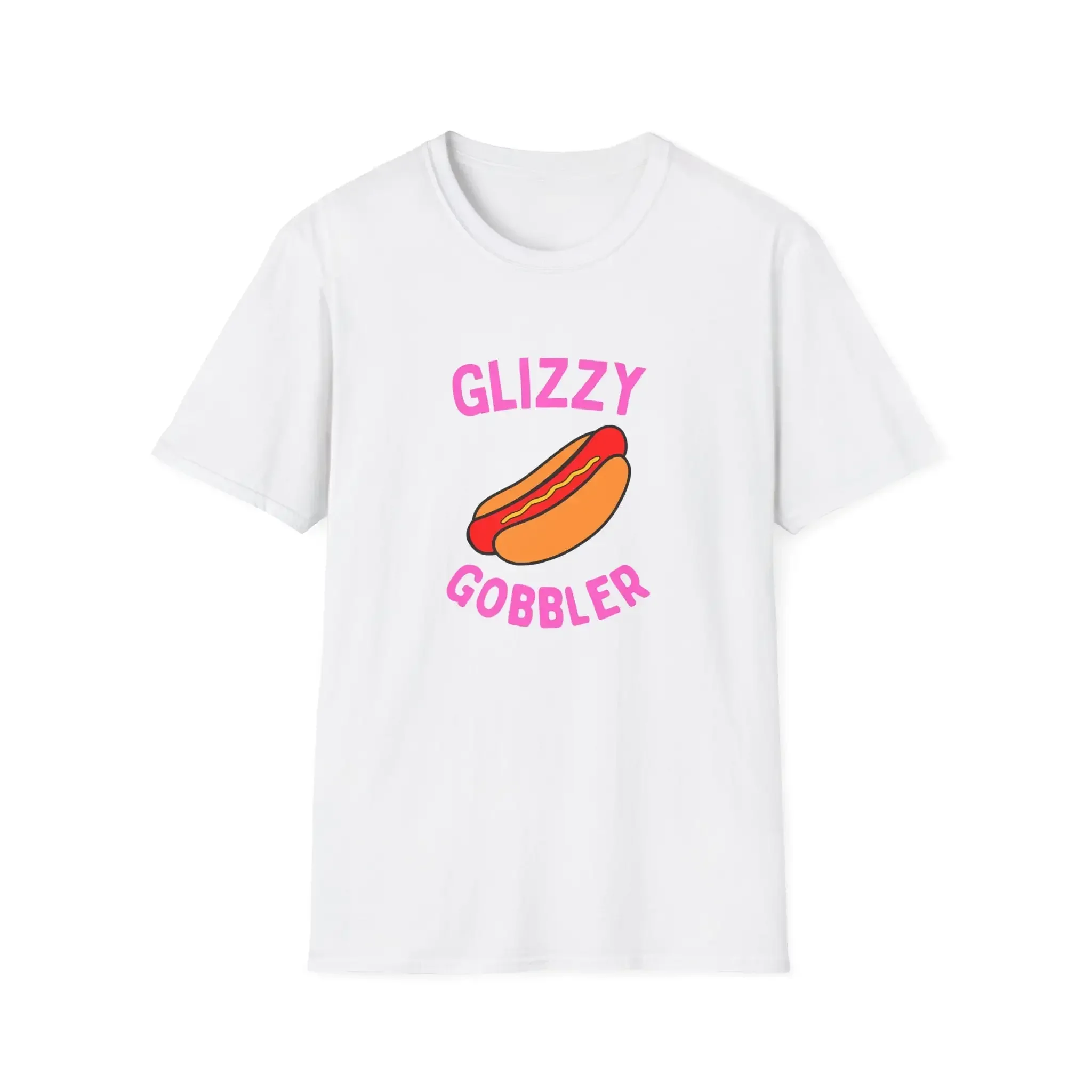 Glizzy Gobbler Softstyle T Shirt Simple Pink Font
