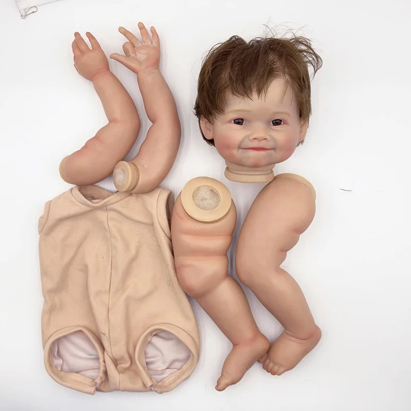 NPK 24''Raya Kit de boneca reborn inacabada realista Kit de boneca pintada Peças de boneca com cabelo de raiz de mão