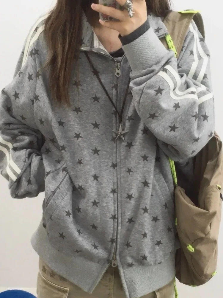 เสื้อฮู้ดดี้พิมพ์ลายดาวสำหรับผ - Women'S Fashion Zip Hoodie บทวิจารณ์และราคา