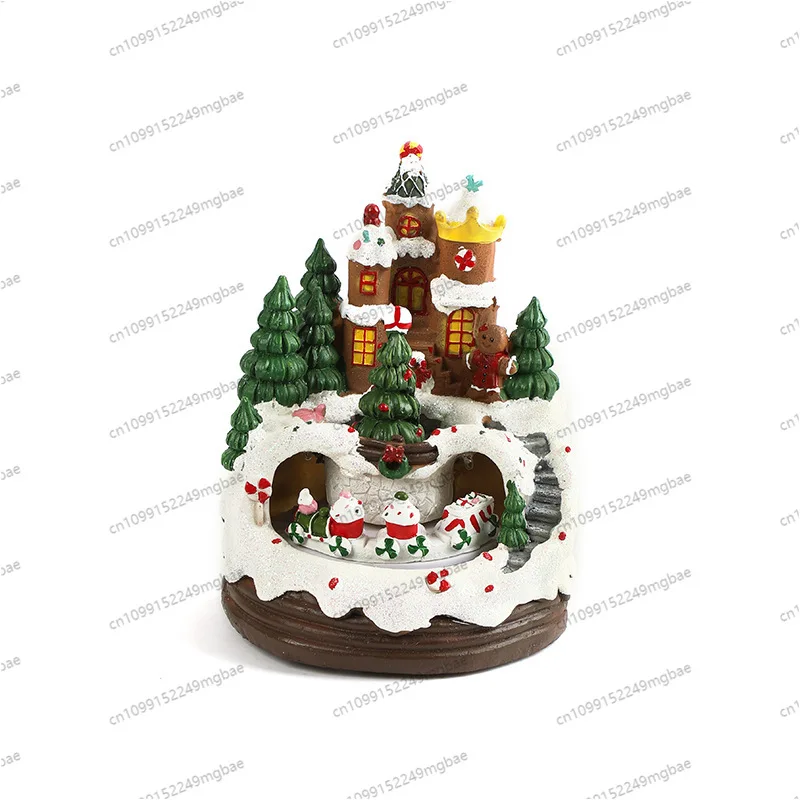 Resin biscuits, people spinning trains, music, Christmas gifts, ornaments