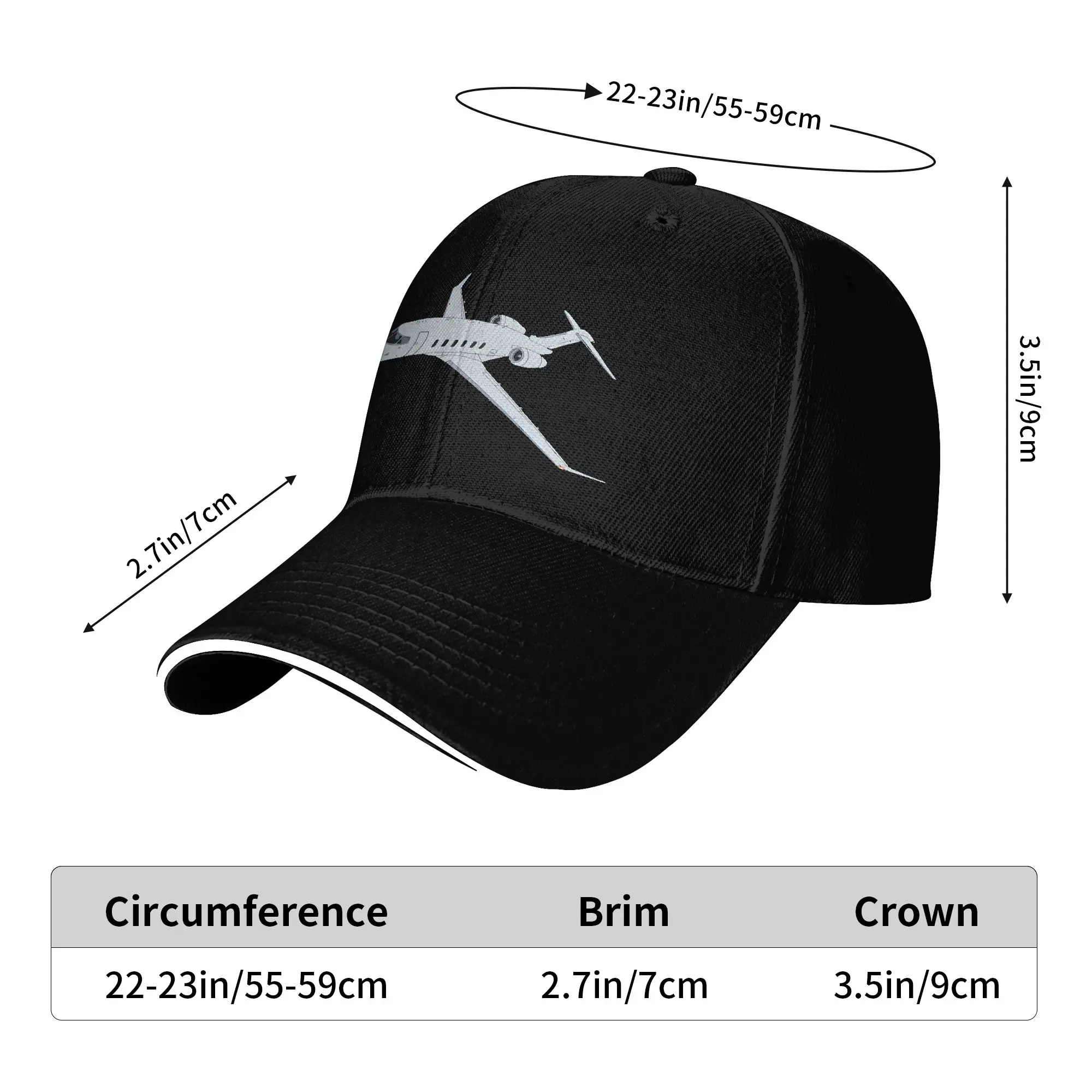 Bombardier Challenger 350 Jet Illustration Baseball Cap  Unisex Men Print Hip Hop Hats Summer Stylish Kpop Rock Baseball Caps