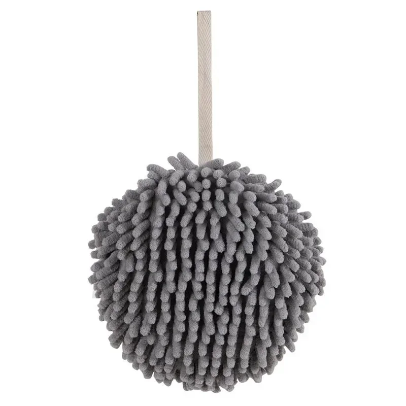 Hanging Chenille Hand Wipes Kitchen Bathroom Hand Towel Ball with Hanging Loops Quick Dry Soft Absorbent Microfiber Towels