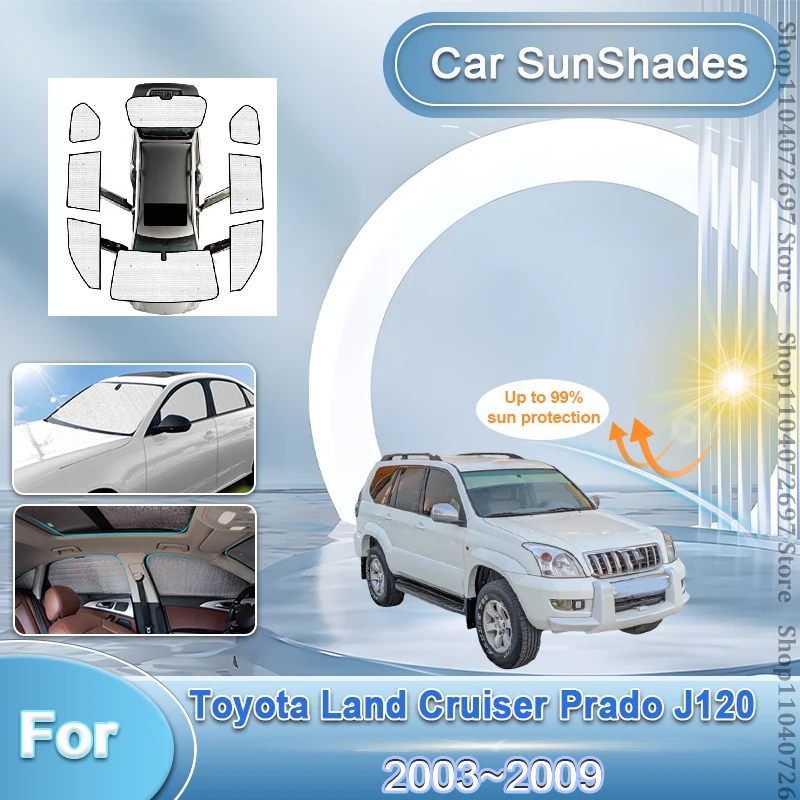 

For Toyota Land Cruiser Prado J120 2003~2009 Car Sun Visor Cover Windshields Sunshades Protection Visor Insulation Accessories