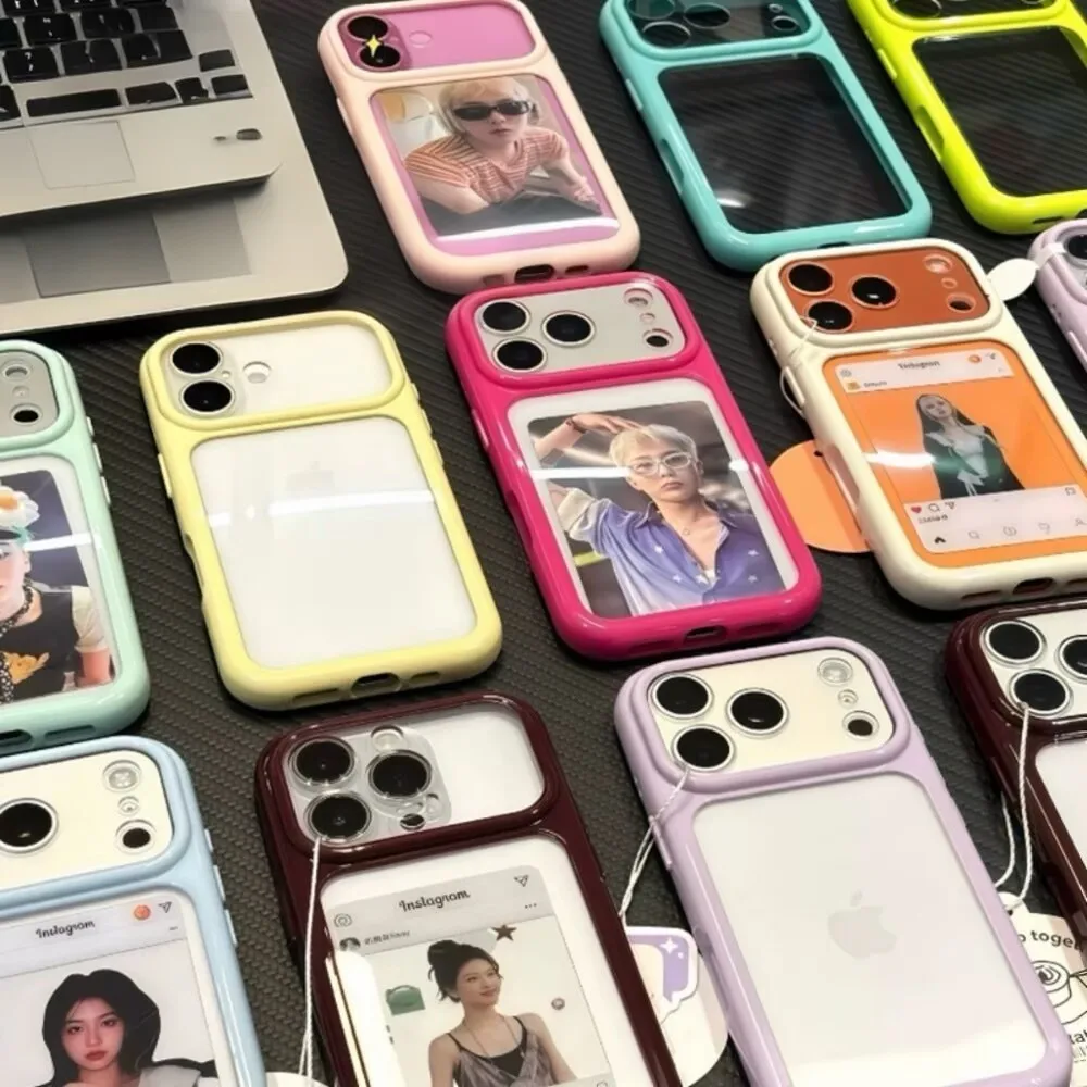 Luxuriöse Bonbonfarben-Kontrast-Transparenthülle für iPhone 17 16 15 18 Pro Max 14 13 18Pro 17Pro Klare Ultradünne Stoßfeste Hülle – Detail 1