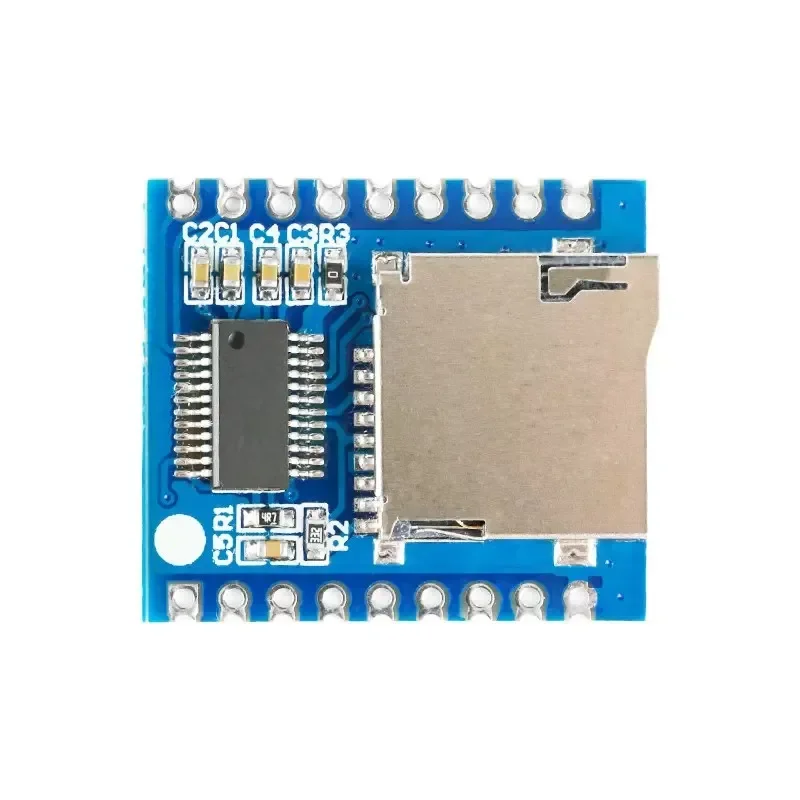 2pcs MP3 playback module serial port control voice broadcast single bus/IO control support SD card TF card USB drive