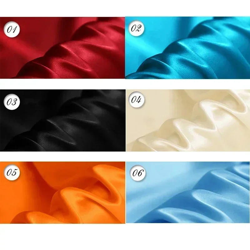 Skin-friendly Soft 100%Mulberry Silk Crepe Satin Fabric for Dress Width 114cm Cloth for DIY Sewing Solid Color Free Shipping New