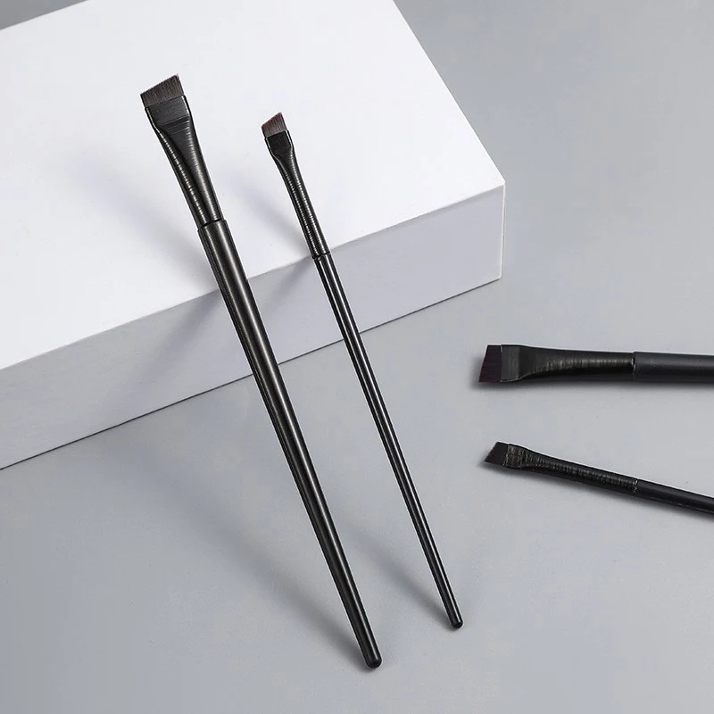 Pennello per Eyeliner con lama da 2 pezzi pennello per sopracciglia portatile piatto Fine Eye Liner Brow Contour pennelli per trucco strumento per il trucco