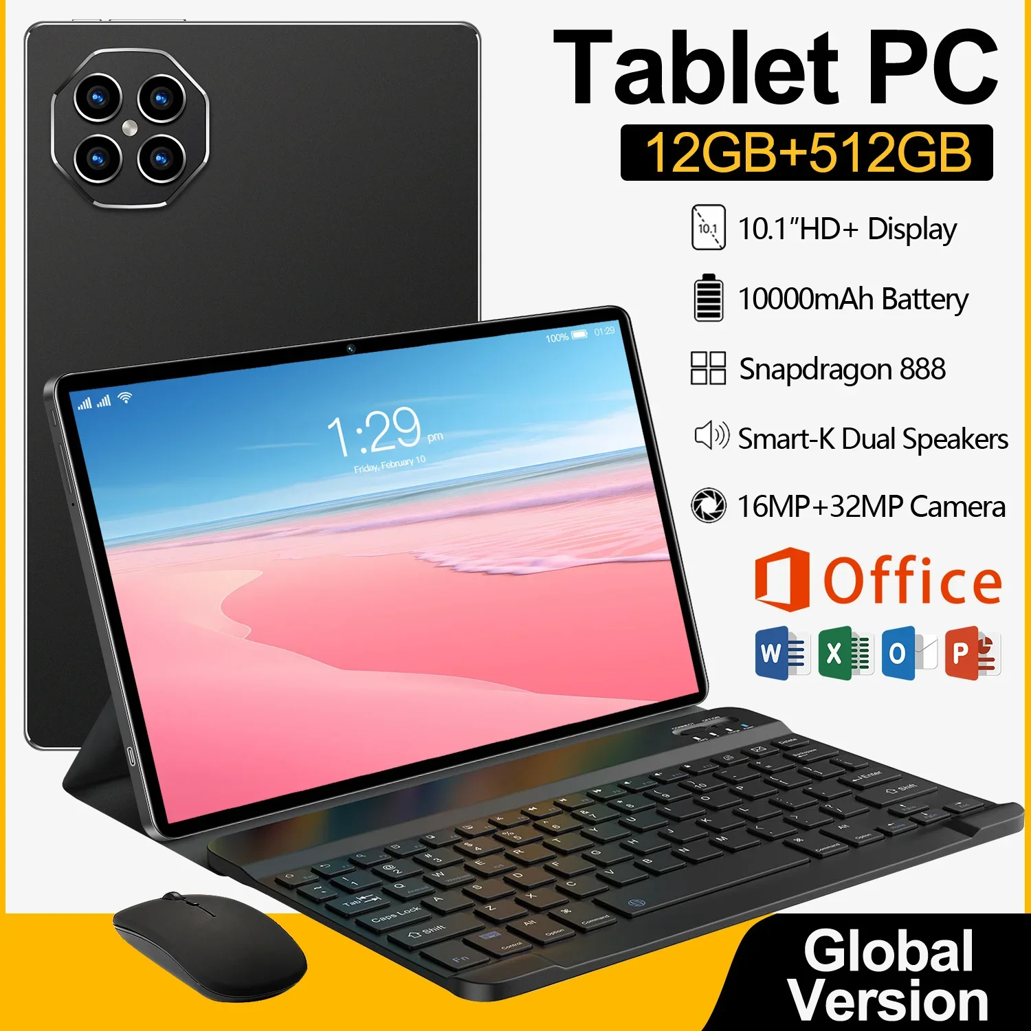 2024 NEW Pad X99 Tablet PC 10.1Inch Snapdragon 888 Android 14 16GB+1TB 10000mAh Mini Pad 5G Dual SIM WiFi Bluetooth GPS Tab