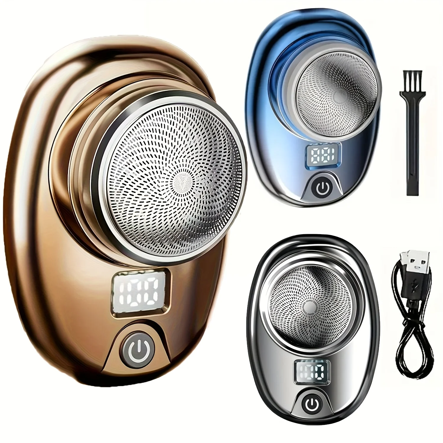 Mini electric razor, digital display multi-function men's rotary razor, USB charging, portable clean haircut